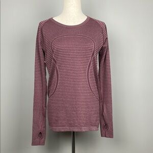 Lululemon Swiftly Tech Long Sleeve / Heathered Bordeaux Drama‎ / SZ 10
